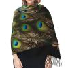 YQxwJL peacock feather print Winter Warm Scarfs for Women, Pashmina Shawls Wraps, Large Warm Soft Scarves view 4
