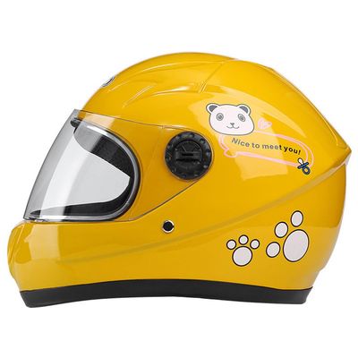 Kids Motorcycle Full Face Helmet, 4-10 Years Old Boys Girls Motorbike Helmet with Visor, Children Youth Four Seasons DOT Certified Helmet for Four-Wheel Bike Street Kart Cruiser Scooter-E||50-55CM