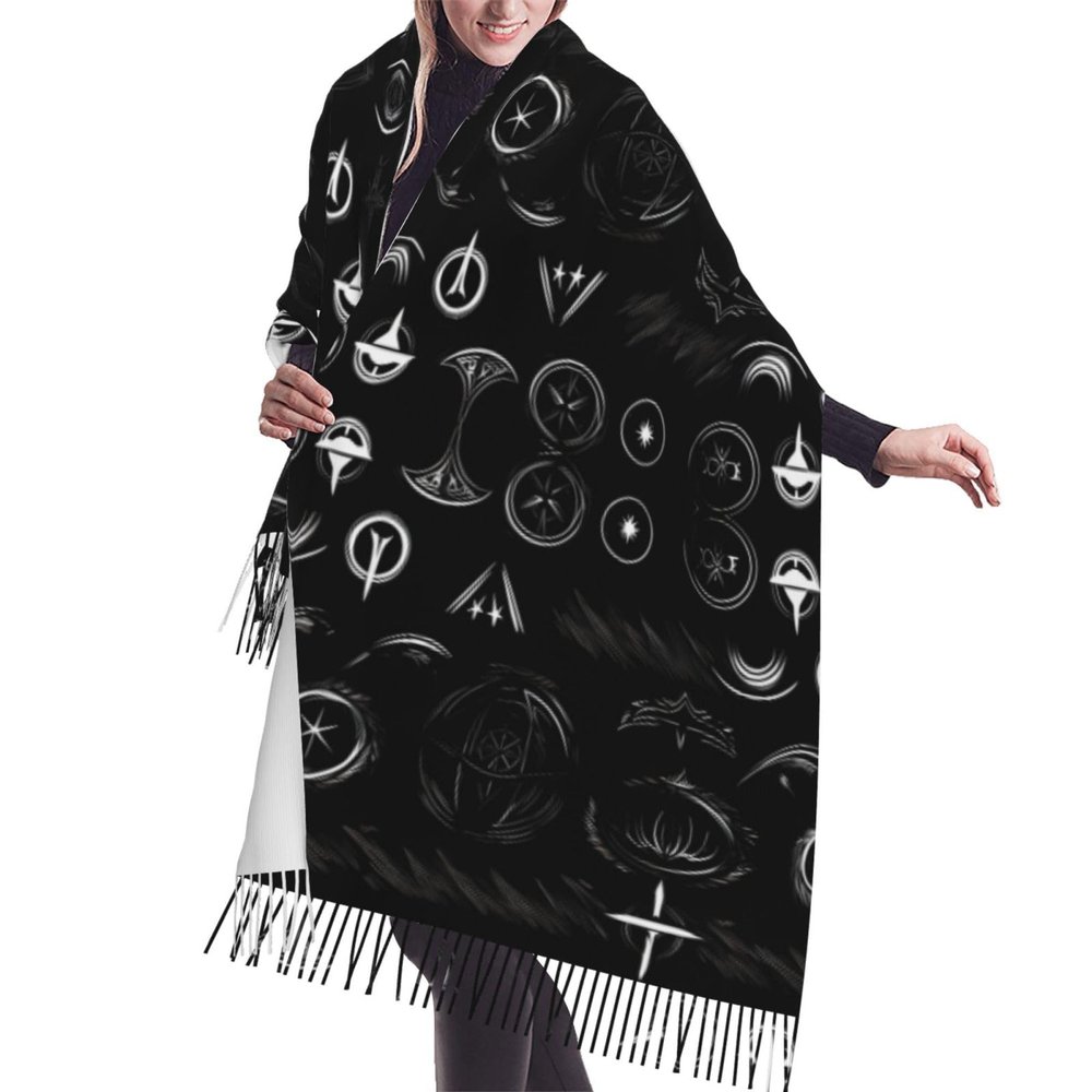YQxwJL Supernatural Symbols Black print print Winter Warm Scarfs for Women, Pashmina Shawls Wraps, Large Warm Soft Scarves