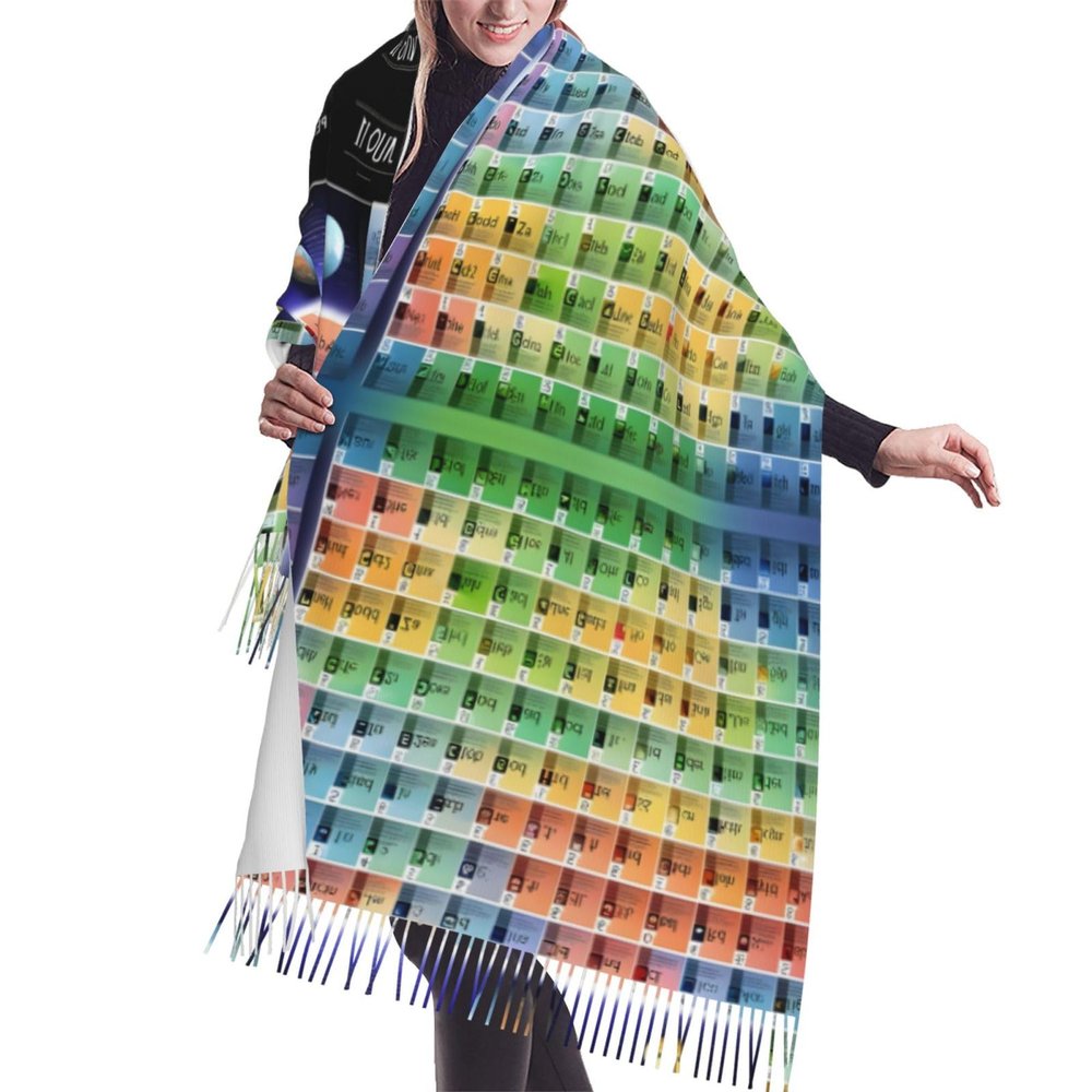 YQxwJL Periodic table of elements print Winter Warm Scarfs for Women, Pashmina Shawls Wraps, Large Warm Soft Scarves