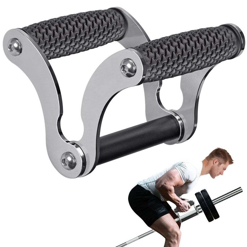 Kipika V Bar Row Landmine Handle Attachment for Barbell Bar, Solid Multi-Grip Landmine Handle with Non-Slip Rubber Grip, Fits Olympic Bars Strength Training Bars, Ideal for Weight Training and