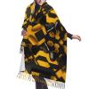 Mustard Yellow and Black print Winter Warm Scarfs for Women, Pashmina Shawls Wraps, Large Warm Soft Scarves view 1