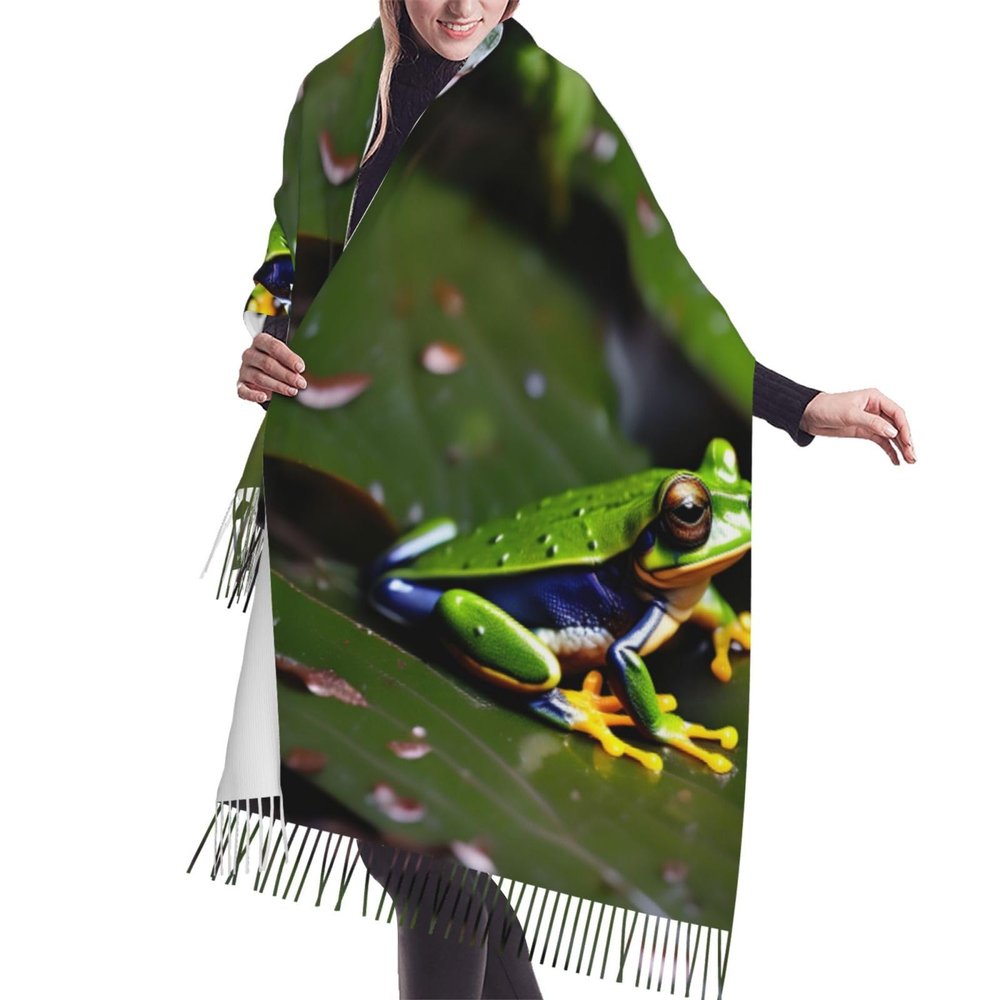 YQxwJL Peace Tree Frogs print Winter Warm Scarfs for Women, Pashmina Shawls Wraps, Large Warm Soft Scarves
