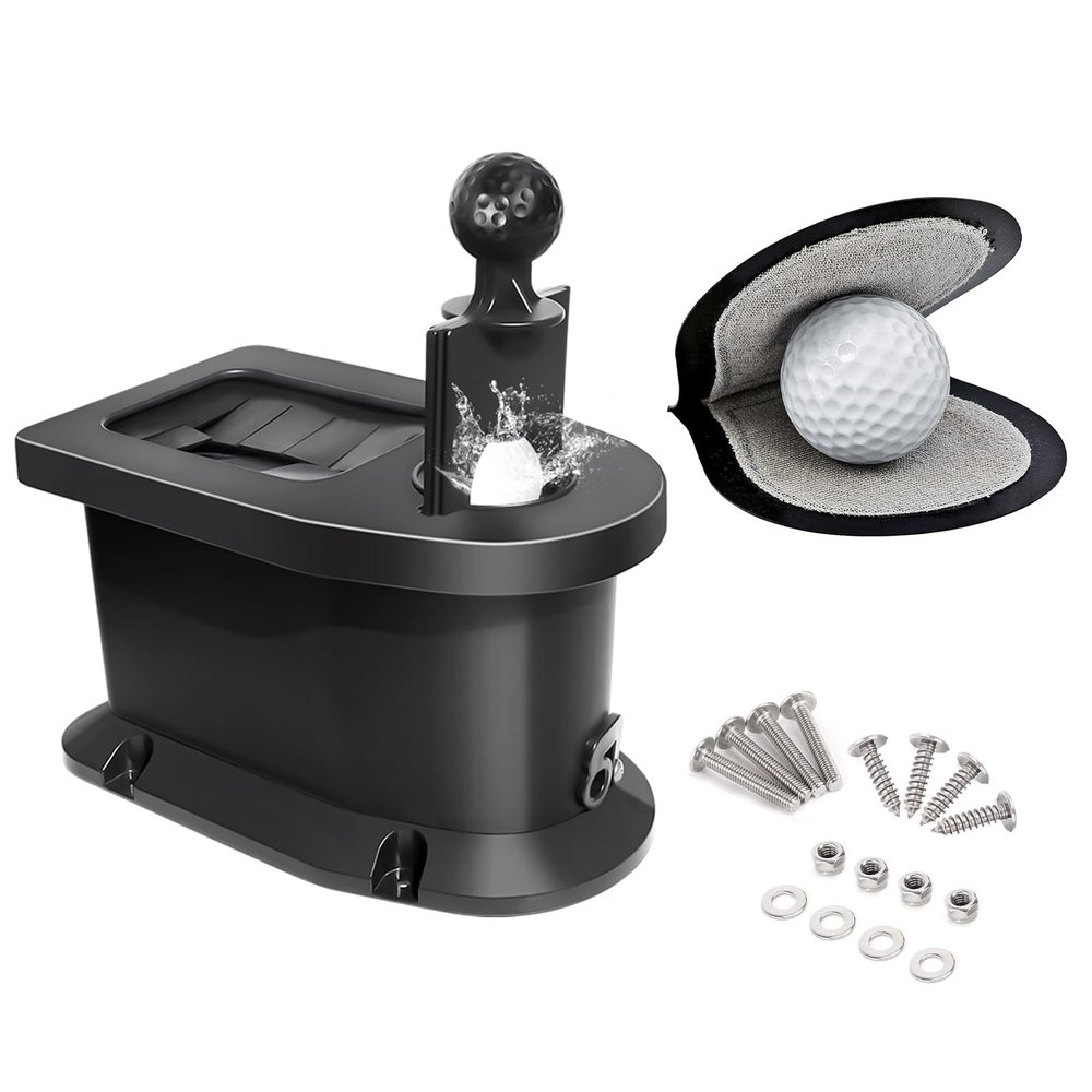 Orle Oko Golf Cart Ball Washer and Club Cleaner Kit with Mounting Bracket, Golf Ball Washer Cleaner for EZGO, Club Car, Yamaha, Advanced EV, Star EV, Universal & Detachable