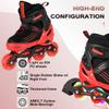 Kids Inline Skates for Girls Boys with All Wheels Illuminating, Adjuatable Mens and Womens Roller Skates Blades for Beginner in Outdoor and Indoor (Black&Red, Large - Teens&Youth) view 3
