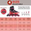 Kids Inline Skates for Girls Boys with All Wheels Illuminating, Adjuatable Mens and Womens Roller Skates Blades for Beginner in Outdoor and Indoor (Black&Red, Large - Teens&Youth) view 4
