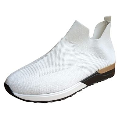 Ladmiple Women Shoes Sneakers Slip On Womens Walking Shoes Casual Sneakers Knitted Mesh Lightweight Comfortable Slip on Loafers Slip Resistant Soft Work Shoes