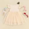 Baby Girls My 1st Birthday Outfits One Romper Two/Three Tutu Skirt Ruffle Embroidery Letter Summer Clothes(3-4 Years, Apricot-Three) view 4