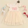 Baby Girls My 1st Birthday Outfits One Romper Two/Three Tutu Skirt Ruffle Embroidery Letter Summer Clothes(18-24 Months, Apricot-Two) view 3