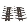 12 Cleat Boat Hooks Handles Cast Iron Ship Dock Nautical Decor Rustic Finish 5" -bungapepaya view 1