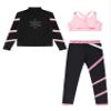 YiZYiF Kids Girls Figure Ice Skating Gym Training Suit Long Sleeve Jacket Sleeveless Crop Tops with Skating Pants Set Pink 8 Years view 4