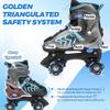 HXWY Kids Roller Skates for Boys Girls Child, Adjustable 4 Sizes Quad Roller Skates for Kids and Youth with Light Up Wheels for Sports, Black & Blue (Youth 4-7) view 4