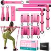 Ayombo Pilates Bar Kit with Resistance Bands, Adjustable Pilates Equipment for Legs, Hip, Waist, Arm, Squats Exercise Equipment for Home Gym Workouts, 3-Section Pilates Bar Kit for Women & Men view 1