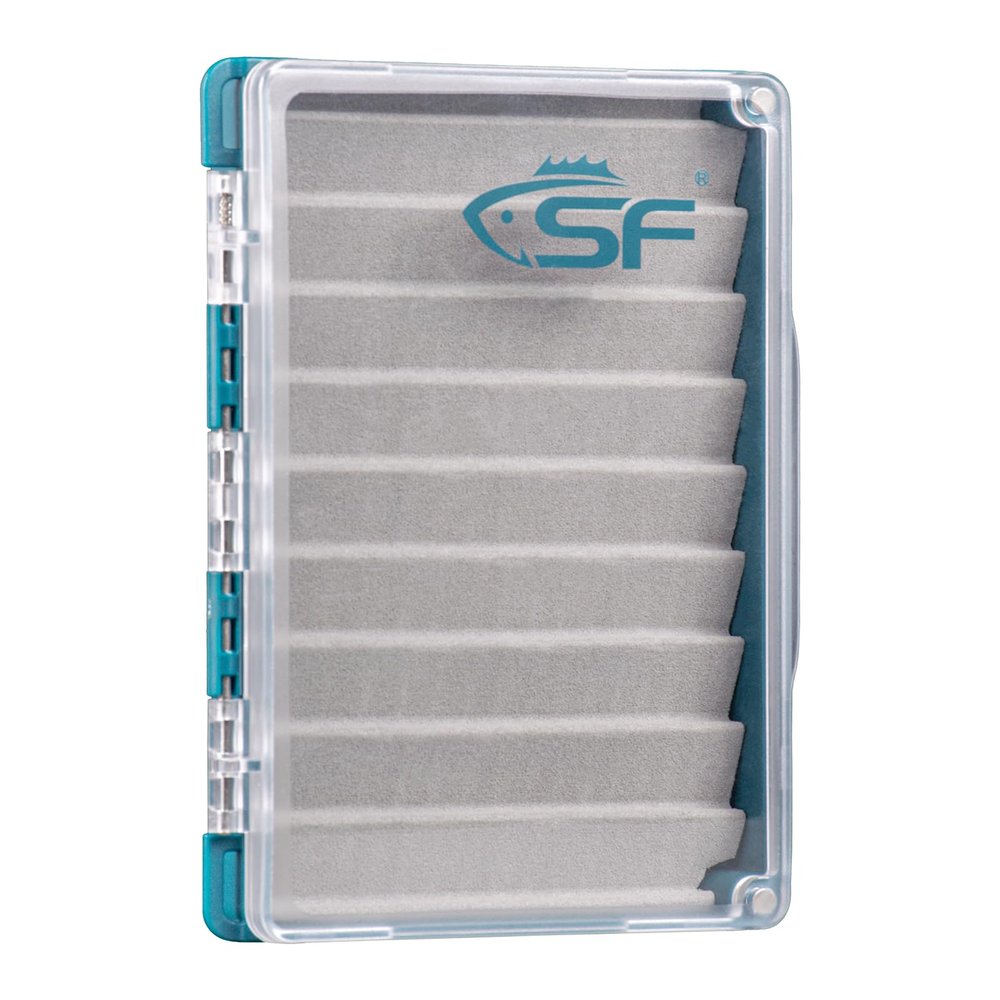 SF Fly Fishing Box Magnetic Closure Ripple Foam Polycarbonate Material Clear Lid Trout Flies Fly Box, Small