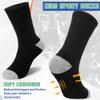 SeeyAN Kids Socks Boys Crew Athletic Half Cushioned Cotton Sport Running Breathable Socks 6 Pairs (6 Pairs Black#CB, 9-12 Years) view 2