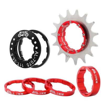ZOCKZ Single Speed Cassette Cog 12/13/14/15/16/17/18/19/20/21/22T MTB Single Speed Conversion Kit Bicycle Single Speed Bike Cassette Sprocket for 7-10 Speed HG Hubs (Red,15T)