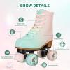 jessie Roller Skates for Girl and Women, PU Leather Fantastic Flash Wheel Kid Roller Skates Girls Ages 6-12 Beginner for Indoor Outdoor (Green Pink 34) view 2
