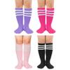 Zando 4 Pairs Toddler Soccer Socks Boys Baseball for Boys Girls Purple/Black Pink 2 3-6 Years view 1