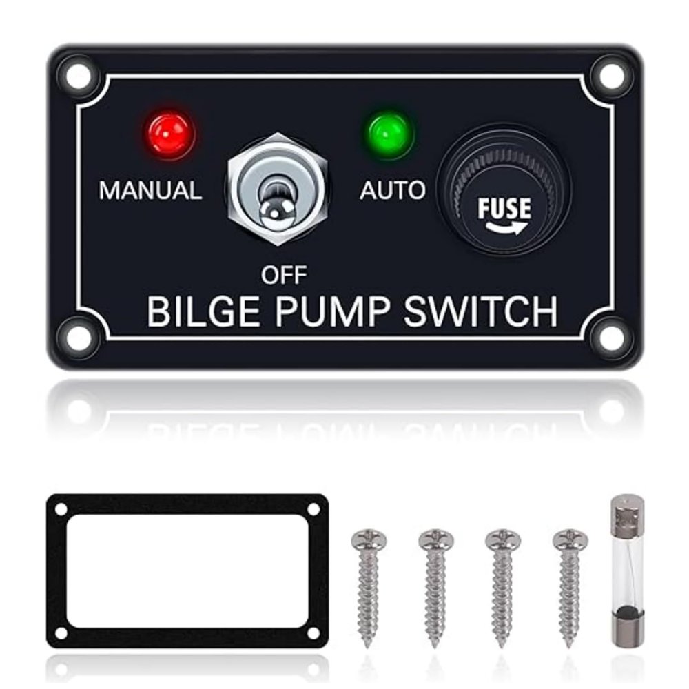 DAGIJIRD Marine Boat Bilge Pump Switch Panel 12V Manual/Automatic Rocker Toggle Switch Panel for Boat Marine