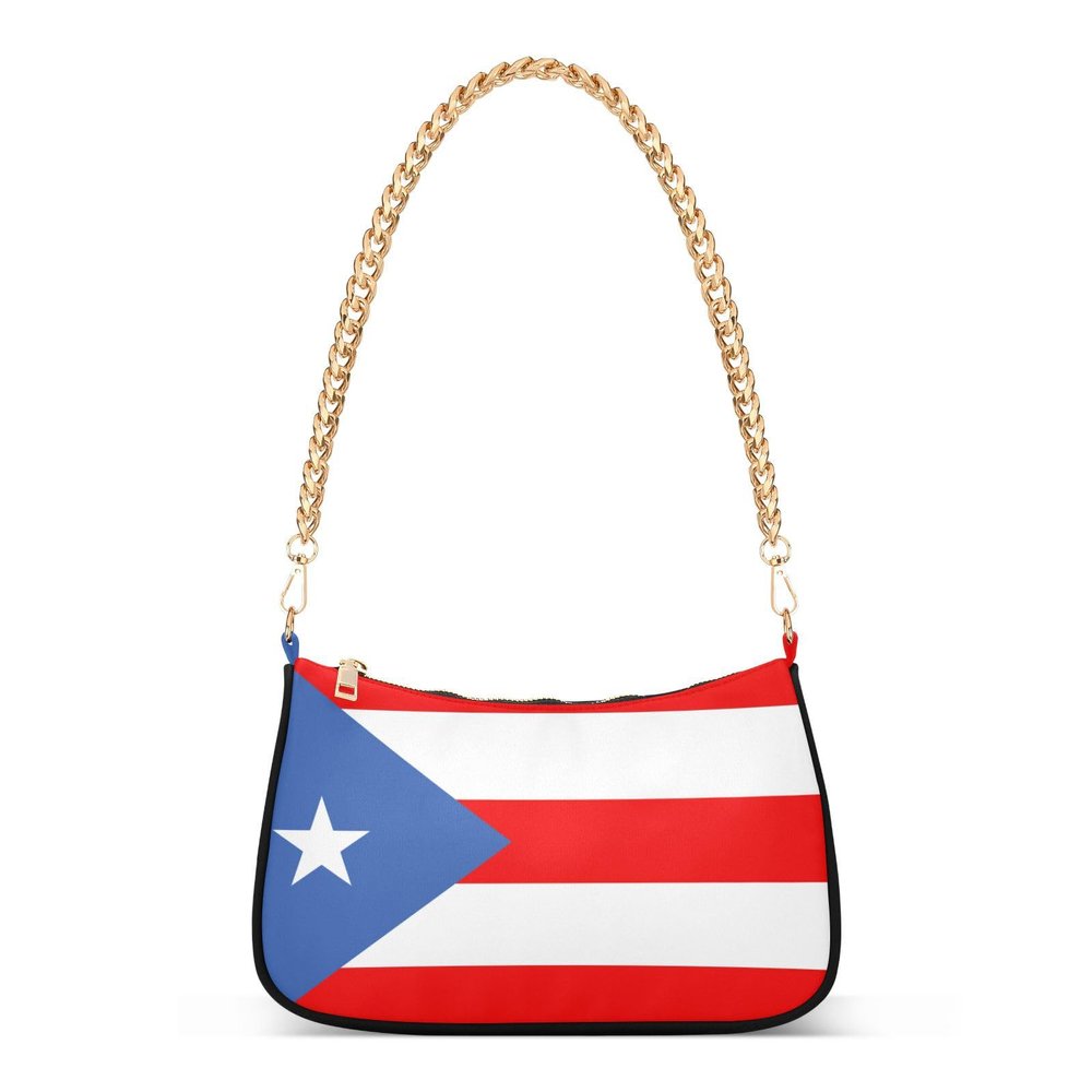 Yasala Patriot Shoulder Bag Puerto Rico Flag Women Clutch Handbag Shoulder Purch Boho Bag Date Chain Bag Country Flag Tote Bag Holiday Birthday Gift for Girlfriend, Wife, Lover