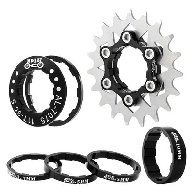 ZOCKZ Single Speed Cassette Cog 12/13/14/15/16/17/18/19/20/21/22T MTB Single Speed Conversion Kit Bicycle Single Speed Bike Cassette Sprocket for 7-10 Speed HG Hubs (Black,19T)