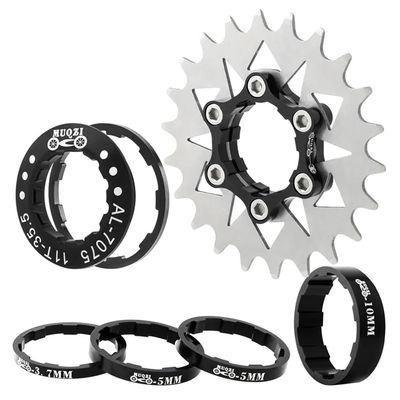ZOCKZ Single Speed Cassette Cog 12/13/14/15/16/17/18/19/20/21/22T MTB Single Speed Conversion Kit Bicycle Single Speed Bike Cassette Sprocket for 7-10 Speed HG Hubs (Black,22T)