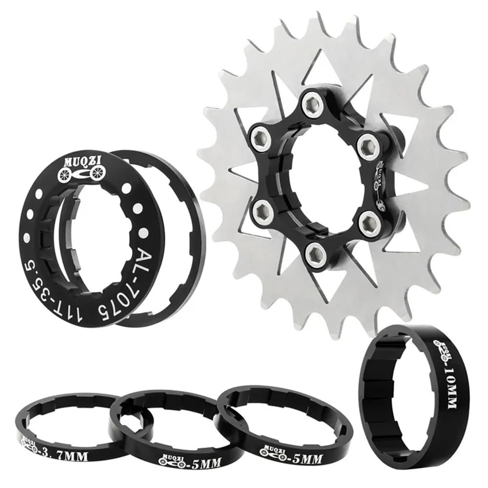 ZOCKZ Single Speed Cassette Cog 12/13/14/15/16/17/18/19/20/21/22T MTB Single Speed Conversion Kit Bicycle Single Speed Bike Cassette Sprocket for 7-10 Speed HG Hubs (Black,22T)