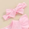 Baby Girls My 1st Birthday Outfits One Romper Two/Three Tutu Skirt Ruffle Embroidery Letter Summer Clothes(12-18 Months, Pink-One) view 3