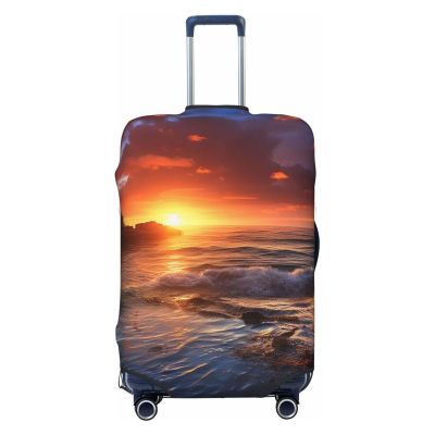 OPSREY Pretty Backgrounds Nature Sunset Print Luggage Cover Suitcase Cover Elastic Washable Suitcase Protector For 21-32 Inch