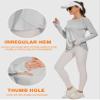 Blingfit Women's Long Sleeve Compression Shirts Workout Tops for Women Yoga Tops UPF 50 Sun Shirt Athletic Breathable Top Quick Dry Light Gray XXL view 4