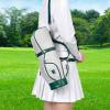 Golf Ball Holder, Pu Leather Golf Ball Carrier, Golf Tee Bag Pouch with Multiple Compartments, Lightweight Small Golf Ball Bag, Multifunctional Golf Ball Sleeve for Outdoor Golf Training Practicing view 3