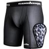 COOLOMG Boys Baseball Underwear with Soft Cup Youth Compression Sliding Shorts Protective Supporter R1_Black S view 1
