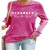 MOGUI Stronger Than The Storm Shirt Plus Size Stronger Than The Storm Sweatshirt Womens Long Sleeve Inspirational Gifts Funny Rose, Medium view 1