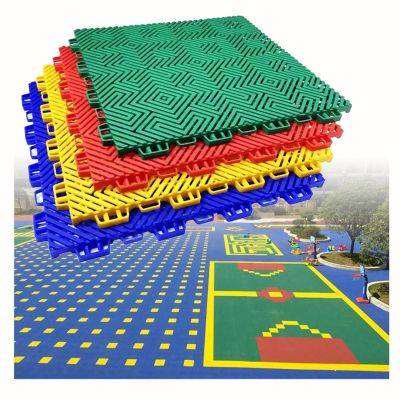 12inch Sport Court Floor Tiles for Kindergarten School, Rapid Drainage Modular Interlocking Floor Mats, Anti Slip Floor Mat (Color : Red, Size : 5PCS)