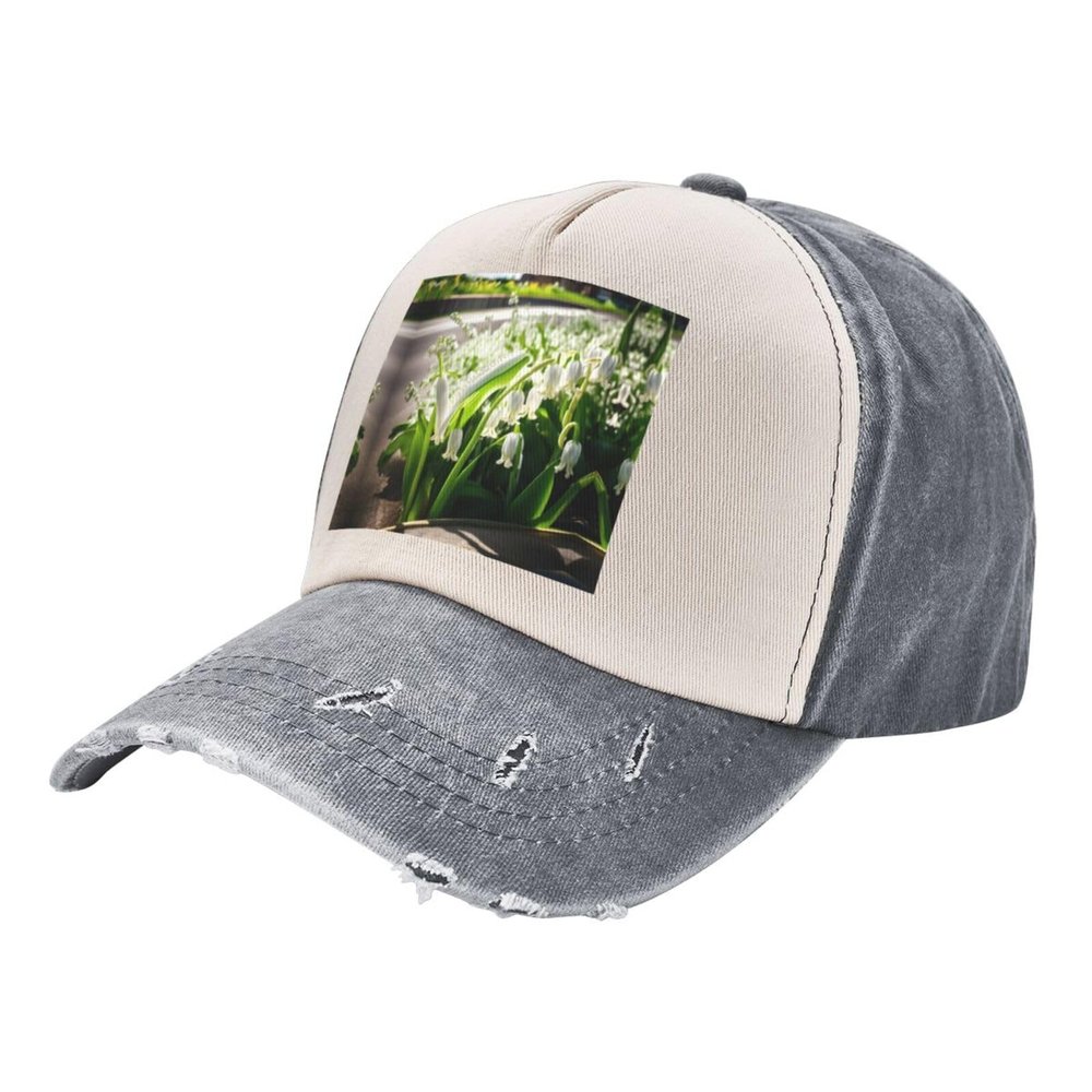 Bell Orchid Print Sporty Cap for All Seasons,Unisex Baseball Cap,Ideal Fishing Hat for Men and Women