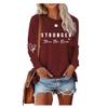 MOGUI Stronger Than The Storm Sweatshirt Womens Stronger Than The Storm Womens Shirt Inspirational Sweatshirts For Women Red, 3X-Large view 1