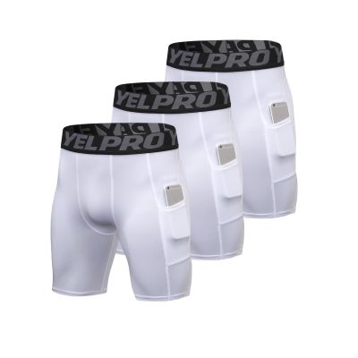 LEICHR 3 Pack Men Athletic Compression Shorts Sports Performance Active Shorts Workout Running Tights