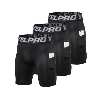 LEICHR 3 Pack Men Athletic Compression Shorts Sports Performance Active Shorts Workout Running Tights