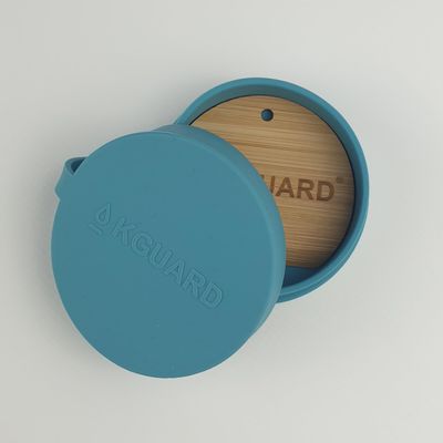 KGuard Wax Box  Reusable Food-Grade Silicone Box with Bamboo Scraper  Carry, Recycle & Protect Your Surf, Kitesurf or SUP Wax   8 cm / 56 g  Turquoise
