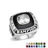 Stainless Steel Championship Ring Custom Text and Color - Basketball (6, Silver) view 2