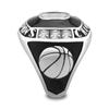 Stainless Steel Championship Ring Custom Text and Color - Basketball (6, Silver) view 3