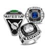 Stainless Steel Championship Ring Custom Text and Color - Baseball (8, Silver) view 1