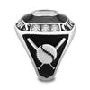 Stainless Steel Championship Ring Custom Text and Color - Baseball (8, Silver) view 3