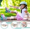 SULIFEEL Rainbow Unicorn Knee Pads for Kids Knee Elbow Pads Wrist Guards with Drawstring Bag Adjustable Protective Gear Set for Girls Roller Skating Bike Cycling Skateboard Scooter Dazzling Medium view 2