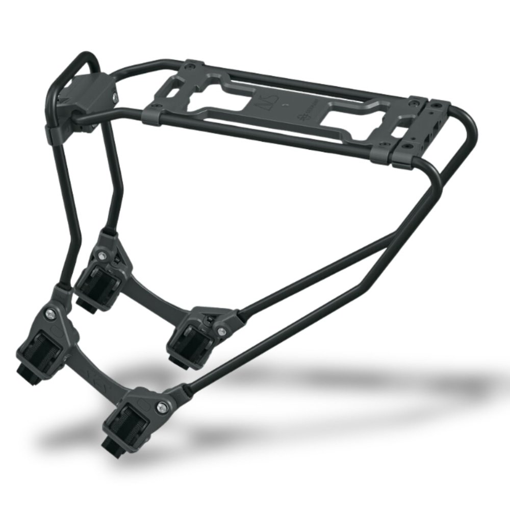 SKS GERMANY Infinity Universal AVS Pannier Rack (Bicycle Accessories for Retrofitting Almost Any Bicycle, Adjustment Mechanism and Quick Release System, Aluminium, with AVS Click System), Black