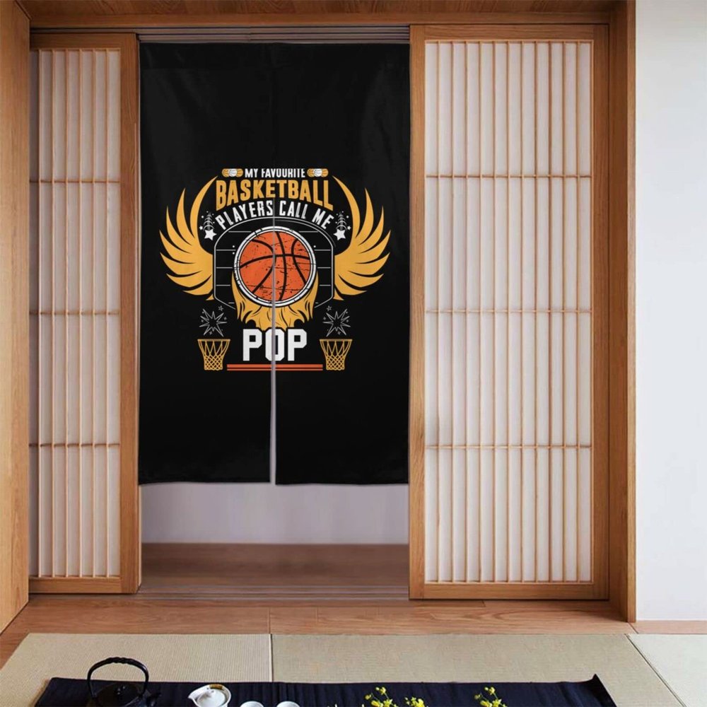 MULIHU My Favourite Basketball Playeas Call Me Pop Blackout Curtains for Doorways Bedroom Kitchen Door Curtain 34x56in Indoor Partition Shading Decor Window Curtains