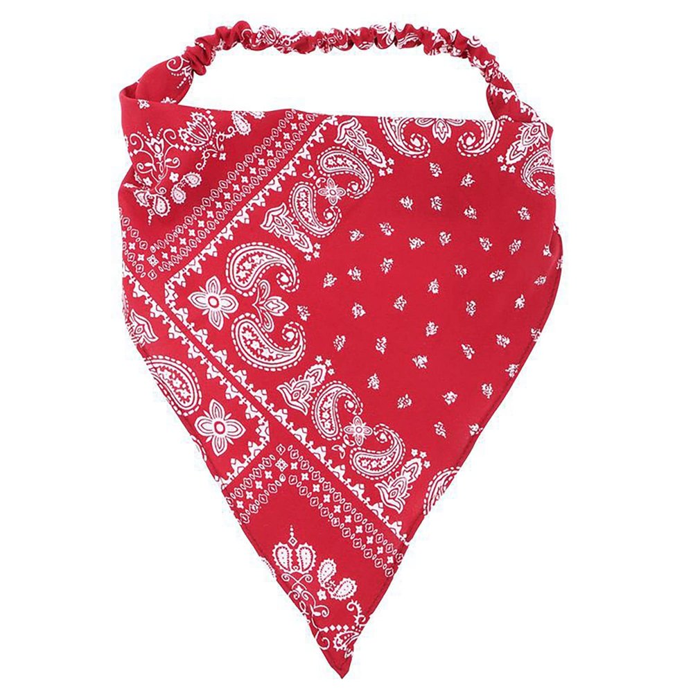 YOLAI Floral Hair Scarf for Women Girls Elastic Headband Chiffon Head Kerchief Headband Floral Hair Bandanas (Red, One Size)