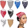 YOLAI Floral Hair Scarf for Women Girls Elastic Headband Chiffon Head Kerchief Headband Floral Hair Bandanas (Red, One Size) view 2