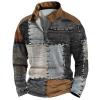 ZYXTIM Men's Hippie Funny T Shirts Distressed Novelty Printed Long Sleeve Sweatshirts Oversize Patchwork Casual Pullover Tops(Grey,Medium) view 1