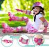 SULIFEEL Rainbow Unicorn Knee Pads for Kids Knee Elbow Pads Wrist Guards with Drawstring Bag Adjustable Protective Gear Set for Girls Roller Skating Bike Cycling Skateboard Scooter Rose Red Small view 2